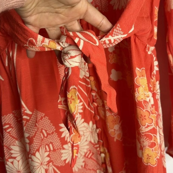 Free People Hot Pepper Combo Mixed Print Twist Dress - Picture 6 of 6